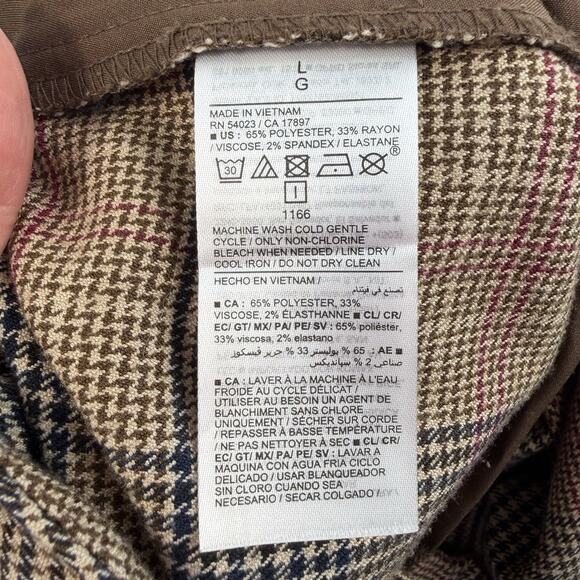 Old Navy Sz L Taylor Wide Leg Trouser Pants Pleated High Waisted Straight Plaid - Picture 8 of 15